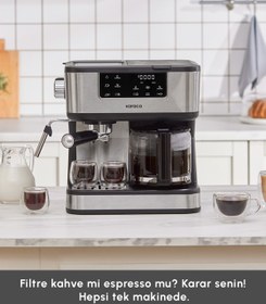 Resim Karaca Coffee Art 2 in 1 Espresso ve Filtre Kahve Makinesi 1,5 L 1800 W 