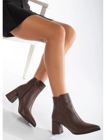 Resim Artı-artı028-0130-1 Kadın Günlük Kahverengi Kalın Topuklu Bot kahverengi 