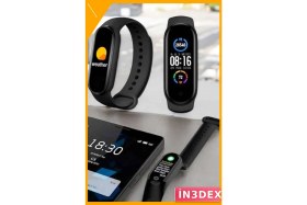 Resim İn3dex Akıllı Bileklik Adım Sayar Kalp Atışı Uyku Izleme IP67 Suya Dayanıklı 