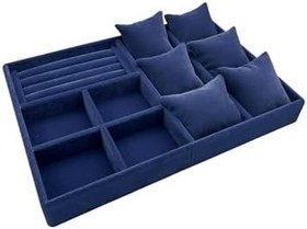 Resim Oslo Model Süet Kaplama Lacivert Renk 24/34 Cm Yastıklı Takı Sergileme Standı 