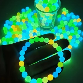 Resim 100/50 adet Parlak Akrilik Boncuk, 6mm/8mm Çok Renkli Serbest Boncuklar, DIY Takı, Bilezikler, Kolyeler, Mardi Gras ve Sevgililer Günü El Sanatları, Dikiş ve Sanat Projeleri için Dekoratif Boncuk Malzemeleri 