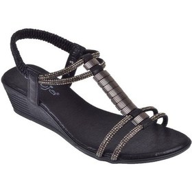Resim Guja Dolgu Taban Taşlı Kadın Sandalet Gj-1451 Siyah-siyah Siyah 