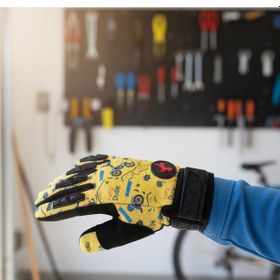 Resim Çocuk Motosiklet & Bisiklet Eldiveni Sarı Renkli - Güvenli Sürüş İçin 