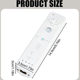 Resim YOYIAG Wii Controller Wii uzaktan kumandaları, beyaz, kablosuz uzaktan kumanda, oyun kumandası uyumlu, silikon kılıflı Wii Controller, Wii/WiiU konsolu için Wii uzaktan kumanda 