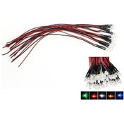 Resim Yeşil Orion 10 Adet 20cm 3mm/5mm Led Lamba Kablosu Ampul Önceden Kablolu Dc Yayan Diyot Işık 5mm 