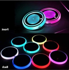 Resim Artfulabode Usb Sensörlü Şarjlı Renk Led Işığı Suya Dayanıklı Dekorasyon Değiştiren Bardak Altlığı 7 2'li - Dr 