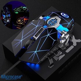 Resim Microcase 3200DPI Kablolu Işıklı Ergonomik Tasarım Oyuncu Gaming Mouse - AL5046 (SİYAH) 