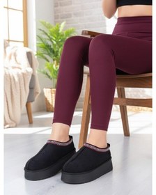 Resim Fort 1191 İçi Kürklü Kalın Taban Önü Kapalı Kışlık Kadın Terlik Siyah 