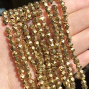 Resim Renk Koruyucu Pirit Boncuklar Kesik Yüz Gevşek Boncuklar Takı Yapımı DIY Bileklik Aksesuarları 15 İnç 3/4mm 