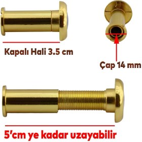 Resim Çelik Kapı Dürbünü, Ayarlanabilir 35-50 Mm, 14 mm Çap, Kapaksız Güvenliğe Uygun 