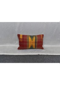 Resim Zehra Abla Halı Yeni El Dokuma Dekoratif Lumbar Kilim Kırlent Yastık Kılıfı 6577 Çok Renkli 