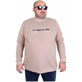 Resim Starbattal Erkek Büyük Beden Sıfır Yaka 3ip Sweat London 24208 Camel Camel 