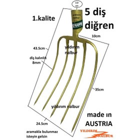 Resim Diğren 5 Diş Yaba Saman Dirgen Avusturalya Beşli Bel 