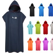 Resim Yetişkinler için 1 Adet Hafif Çabuk Kuruyan Plaj Havlusu ve Bornoz, Yumuşak Taşınabilir Kapüşonlu Yüzme Pelerini Karikatür Tasarımlı, Polyester Karışımı, Sadece Elde Yıkama, Yüzme, Dalış ve Seyahat İçin Mükemmel, Seyahat Havlu Sarma | Karikatürlü Plaj Havlusu | Hafif 