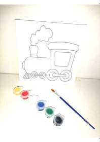 Resim Hayal Sepeti Tren Model Resimli Tuval 20 X 20 6lı Boya, Fırça Bo 