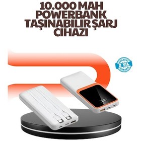 Resim Taşınabilir 10000 Mah Powerbank - Dijital Göstergeli, Type-c Ve Usb Çıkışlı Diğer 