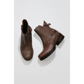 Resim Bueno Shoes Vizon Kahverengi Deri Kadın Topuklu Bot 01WV0901 01WV0901 