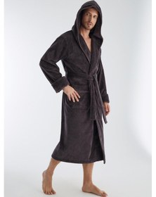 Resim Racing Speed Nakış Triga Bukle Bambu Cotton Erkek Bornoz Kahve 