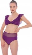 Resim Argisa Düz Fırfırlı Yüksek Bel Yeni Bikini 