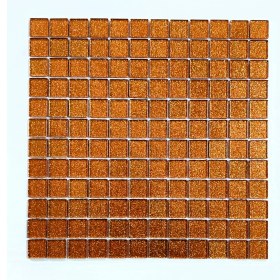 Resim MozaiKristaL Mutfak Tezgah Arası ve Iç Dekorasyonda Tüm Yüzeyler Için Bronz Kristal Cam Mozaik. Cam Ölçüsü: 23X23X4 Mm. File Ölçüsü: 30X30CM. ( 1 Kutu = 11 File Karo = 1 m2 fiyatıdır ) 