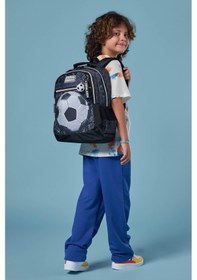 Resim Coral High Kids Futbol Desenli Üç Bölmeli Okul Sırt Çantası 23653 