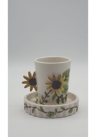 Resim Ayçiçeği El Boyaması Fincan 