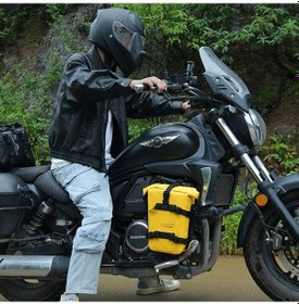 Resim Tongxida Yeni Model: Motosiklet Tampon Yan Çantası Çok Fonksiyonlu Bisiklet Çantası Pvc Su Geçirmez Sırt Çantası Amazon Popül Renkli 