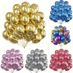 Resim 12-Inç Metal Balon 51adet Krom Kaplı Metal Balon Doğum Günü, Düğün, Mezuniyet, Yıl Dönümleri, vs. İçin Mükemmel. Ve Halloween, Noel, Paskalya Hediyeleri - Kış, Yılbaşı 