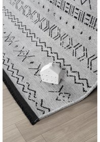 Resim Gaia Gri Halı Yıkanabilir Kaymaz Taban Şönil Kilim Dokuma Pamuk Taban Kilim 10335 Gri 