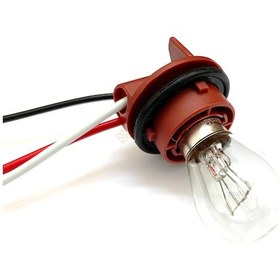 Resim Çift Duy Şaşı Ampul Ve Soketi 3 Kablolu P21 5W 12V 1016 Ampul 