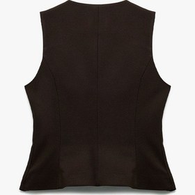 Resim Koton Kadın Kolsuz Blazer Yelek Kahverengi 