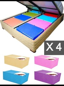 Resim 4 Adet Hurç Çekyat Baza Altı Hurcu 62x37x24 cm Yastık Yorgan Kıyafet Düzenleme Eşya Taşıma 