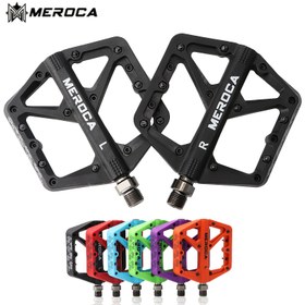 Resim Dağ Bisikleti Pedalları Düz, MTB Bisiklet Pedalları Naylon Kaymaz Rulman 9/16 ", Bisiklet Yol Bisikleti Pedalları Hafif Geniş Platform BMX İstasyonu için 