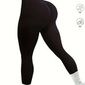 Resim Kadınların Yüksek Bel Taytı, Dikişsiz, Popo Kaldırma, Spor Salonu, Yoga, Karın Kontrolü, Eğitim, Koşu ve Daha Fazlası İçin Uygun. 