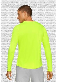 Resim Nike Men's Long Sleeve Dry Miler Running Shirt Uzun Kollu Erkek Koşu Üstü Tişörtü Sarı 