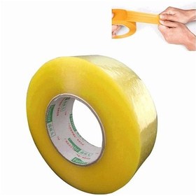 Resim Sones 55mm Genişlik 32mm Kalınlık Paket Sızdırmazlık Paketleme Bandı Rulo Etiket Şeffaf Sarı 