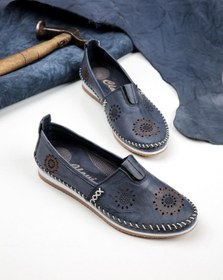 Resim LAL SHOES & BAGS Loyd ( %100 ) Hakiki Deri Rahat Kadın Babet-lacivert 