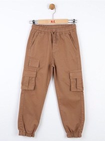 Resim Nk Kids Çocuk Kargo Cepli Beli Paçası Lastikli Kargo Pantolon-13834-camel Camel 