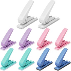 Resim CelestialCo 10 Pcs Kilitli Tek Delikli Punch 1 Delik Kağıt Deliği Punch 20 Sayfa Kapasite Anti Kaçma Tabanlı El Kağıt Puncher (Yurt Dışından) 
