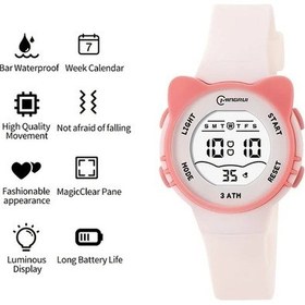Resim Elmpaly Mingrui Meow Star Kızlar İçin Pembe Karanlıkta Parlayan Dijital Plastik Kol Saati Diğer 