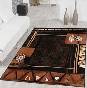 Resim Rovigo Dijital Baskı Yıkanabilir Kaymaz Taban Salon Halısı RVG1403, Kahverengi, 120 x 180 