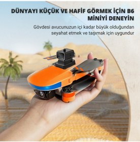 Resim piha B6 Minidrone 2batarya Ile 30dakika Uçuş Beni Takip Et Gps 1080p Hd Çift Kamera Engelden Kaçınma 