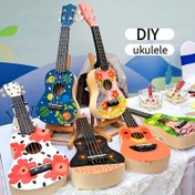 Resim DIY Ukulele Seti - Kendi Ukulelenizi Yapın El Yapımı Hediye Seti Bas Ağacı Gövde, Klavye, Panel - Yeni Başlayanlar ve Hevesliler için Yaratıcı Montaj Projesi - Özel Tasarımlar için Boyanabilir Yüzey 