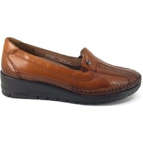 Resim Forelli Moriza Deri Anatomik Günlük Bayan Ayakkabı-taba 