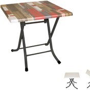 Resim Klasik Katlanır Werzalit Kare Tabla Masa 80x80 