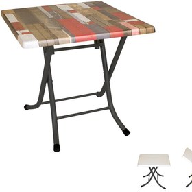 Resim Klasik Katlanır Werzalit Kare Tabla Masa 80x80 