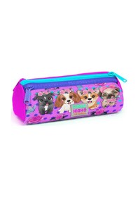Resim Coral High Kids Pembe Köpek Desenli Üç Bölmeli Kalem Çantası 22050 