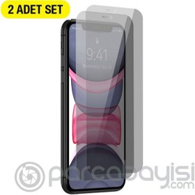 Resim Baseus Crystal Privacy 0.3mm iPhone 11 - XR Tempered Ekran Koruyucu 2 Adet Set 