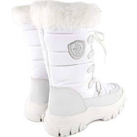 Resim Muya Gravity Anatomik Peluş Kürklü Fermuarlı Kadın Kar Botu Beyaz 