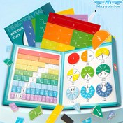 Resim MAYAPHILOS Manyetik Kesir Öğrenme Matematik Eğitici Oyuncaklar, Manyetik Sayıcılar Matematik Kitabı, İlkokul için Eğitici Matematik Yapbozları ile Çocuk Materyal Seti 